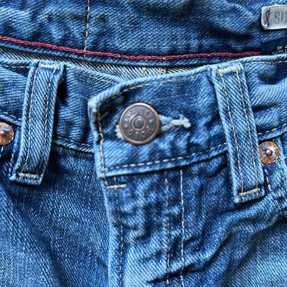 POLO Ralph Lauren designer-distressed blue jeans boys straight leg slim size 10 - Picture 14 of 16